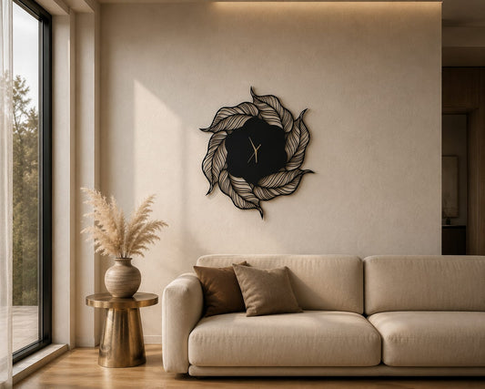Plume Clock — Large Statement Wall Art